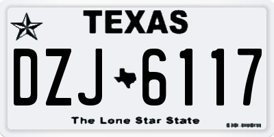 TX license plate DZJ6117