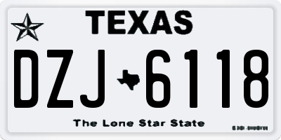 TX license plate DZJ6118