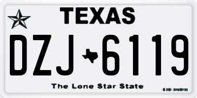 TX license plate DZJ6119