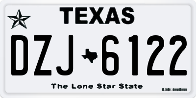 TX license plate DZJ6122