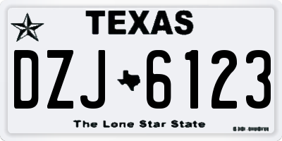 TX license plate DZJ6123