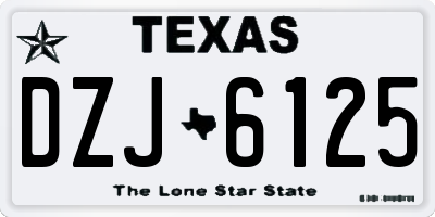 TX license plate DZJ6125