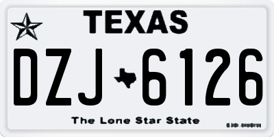 TX license plate DZJ6126