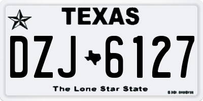 TX license plate DZJ6127