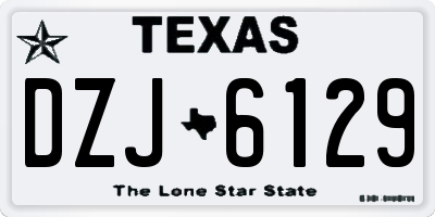 TX license plate DZJ6129