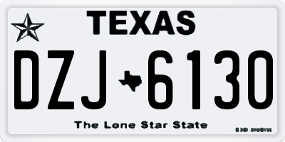 TX license plate DZJ6130