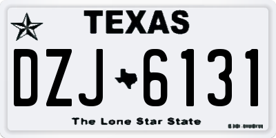 TX license plate DZJ6131