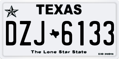 TX license plate DZJ6133