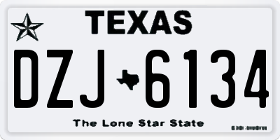 TX license plate DZJ6134