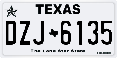 TX license plate DZJ6135