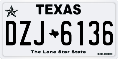 TX license plate DZJ6136