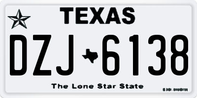 TX license plate DZJ6138