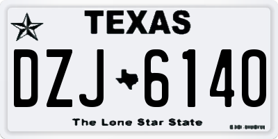 TX license plate DZJ6140