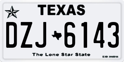 TX license plate DZJ6143
