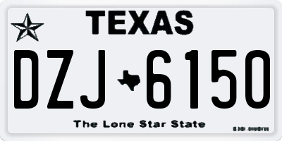 TX license plate DZJ6150