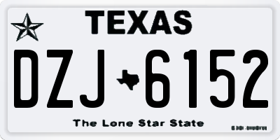 TX license plate DZJ6152