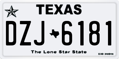 TX license plate DZJ6181