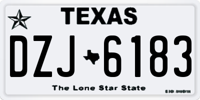 TX license plate DZJ6183