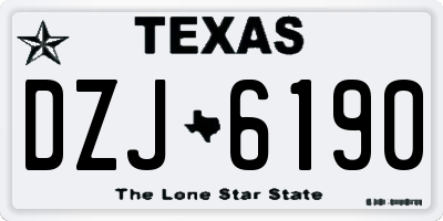 TX license plate DZJ6190