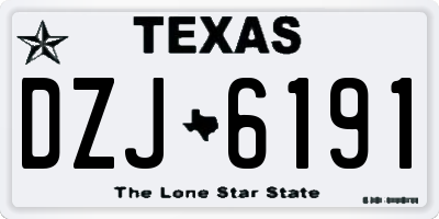 TX license plate DZJ6191