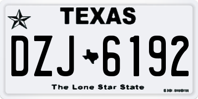 TX license plate DZJ6192
