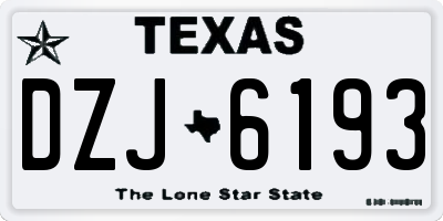 TX license plate DZJ6193