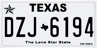 TX license plate DZJ6194