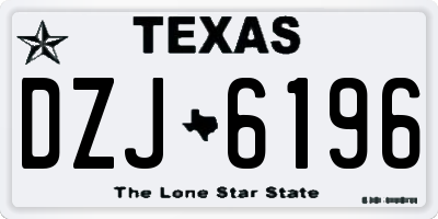 TX license plate DZJ6196