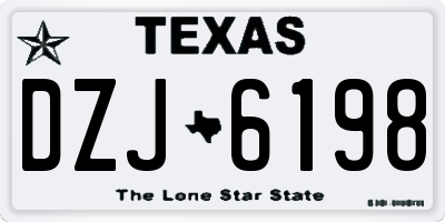 TX license plate DZJ6198