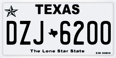 TX license plate DZJ6200