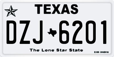 TX license plate DZJ6201