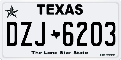 TX license plate DZJ6203