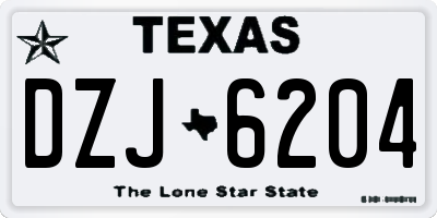 TX license plate DZJ6204