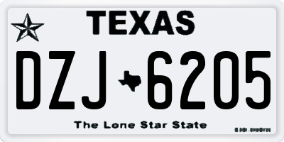 TX license plate DZJ6205
