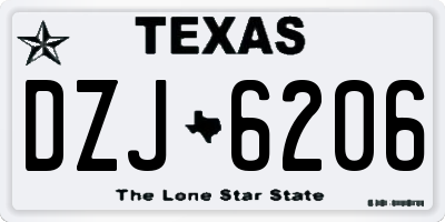 TX license plate DZJ6206