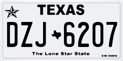 TX license plate DZJ6207