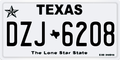 TX license plate DZJ6208