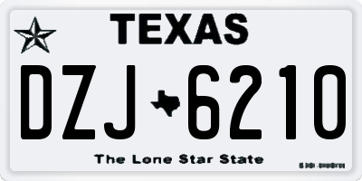 TX license plate DZJ6210