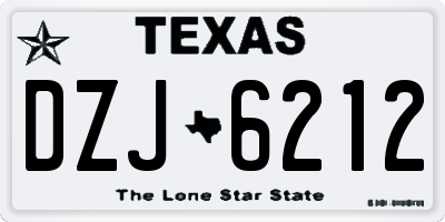 TX license plate DZJ6212