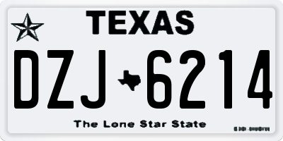 TX license plate DZJ6214