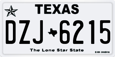 TX license plate DZJ6215