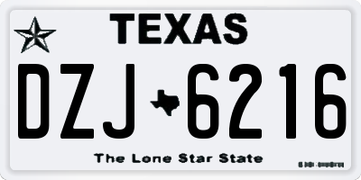 TX license plate DZJ6216