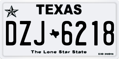 TX license plate DZJ6218