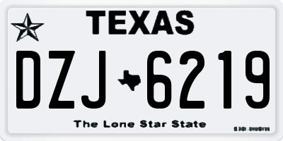 TX license plate DZJ6219