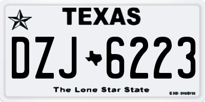 TX license plate DZJ6223