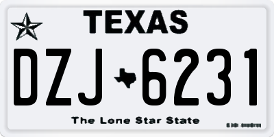 TX license plate DZJ6231