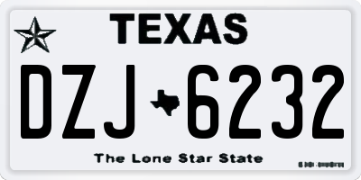 TX license plate DZJ6232