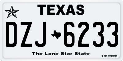 TX license plate DZJ6233