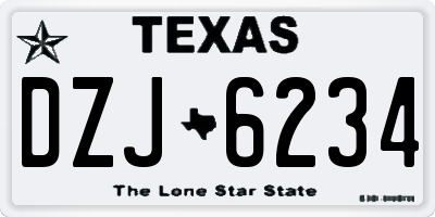 TX license plate DZJ6234