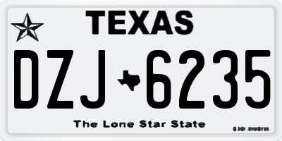 TX license plate DZJ6235